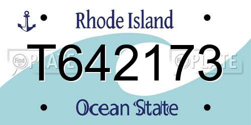 T642173 Rhode Island License Plate