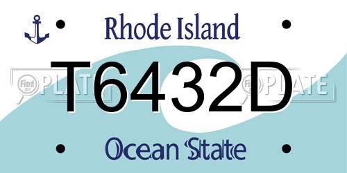 T6432D Rhode Island License Plate