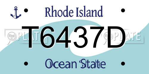 T6437D Rhode Island License Plate