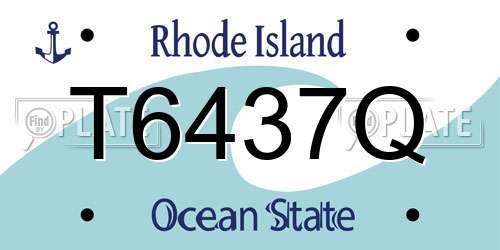 T6437Q Rhode Island License Plate