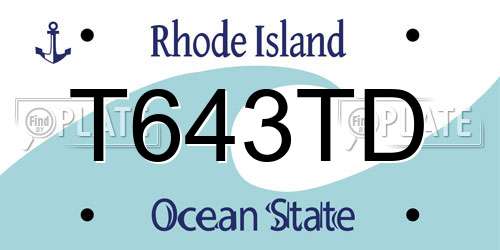 T643TD Rhode Island License Plate