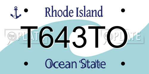T643TO Rhode Island License Plate
