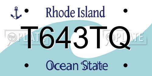 T643TQ Rhode Island License Plate