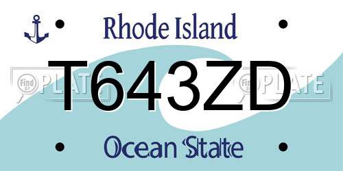 T643ZD Rhode Island License Plate