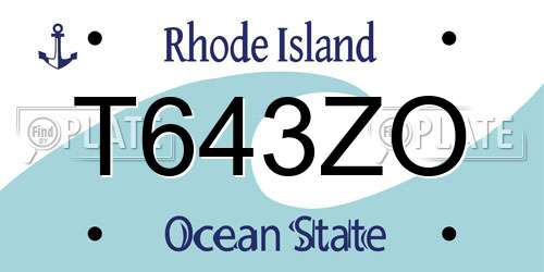 T643ZO Rhode Island License Plate