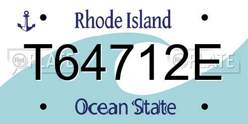 T64712E Rhode Island License Plate