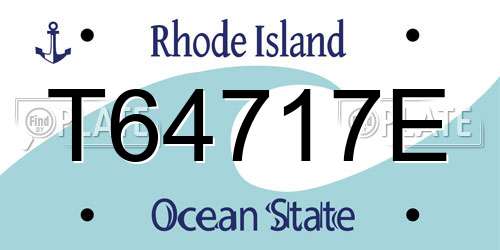 T64717E Rhode Island License Plate
