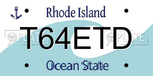 T64ETD Rhode Island License Plate