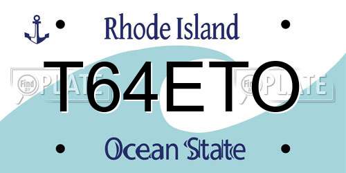 T64ETO Rhode Island License Plate