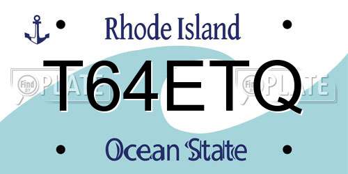 T64ETQ Rhode Island License Plate