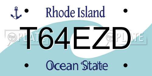 T64EZD Rhode Island License Plate