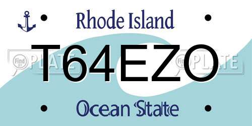 T64EZO Rhode Island License Plate
