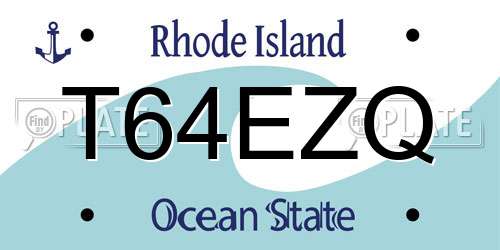 T64EZQ Rhode Island License Plate