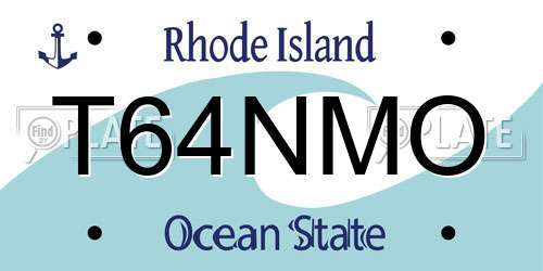 T64NMO Rhode Island License Plate