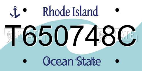 T650748C Rhode Island License Plate