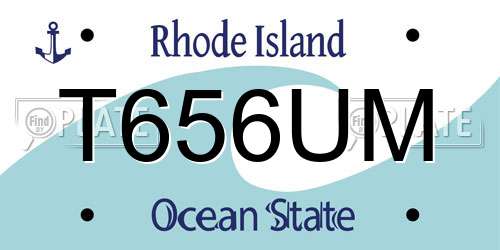 T656UM Rhode Island License Plate