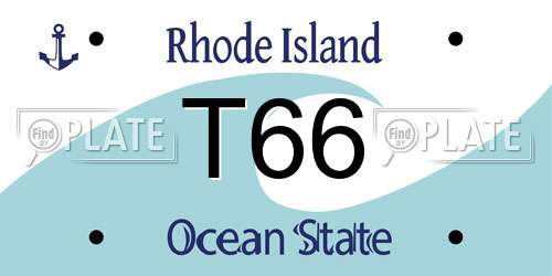 T66 Rhode Island License Plate