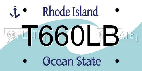 T660LB Rhode Island License Plate