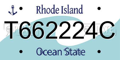 T662224C Rhode Island License Plate