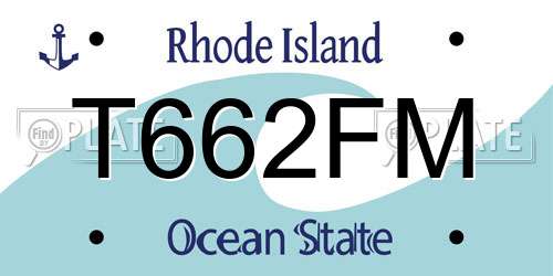 T662FM Rhode Island License Plate