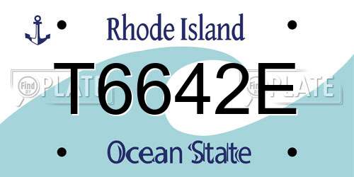 T6642E Rhode Island License Plate