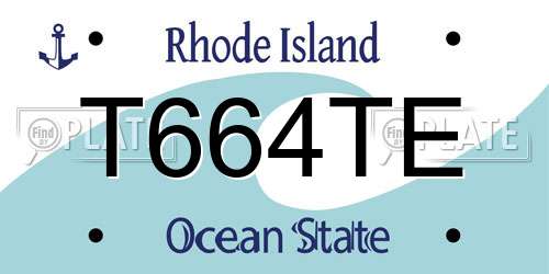 T664TE Rhode Island License Plate