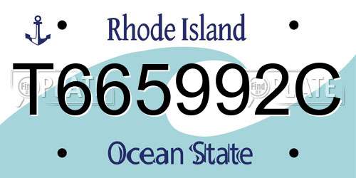 T665992C Rhode Island License Plate