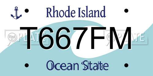 T667FM Rhode Island License Plate