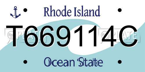 T669114C Rhode Island License Plate