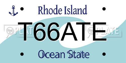 T66ATE Rhode Island License Plate