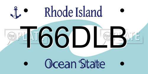 T66DLB Rhode Island License Plate