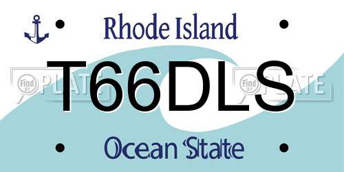 T66DLS Rhode Island License Plate