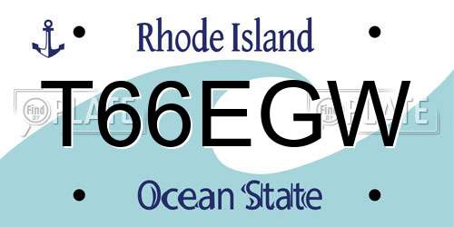 T66EGW Rhode Island License Plate