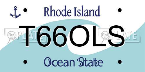 T66OLS Rhode Island License Plate