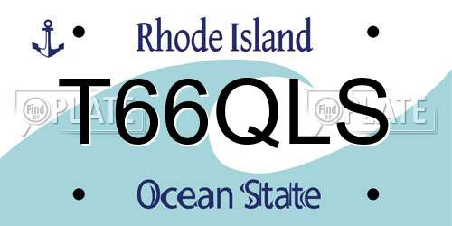 T66QLS Rhode Island License Plate