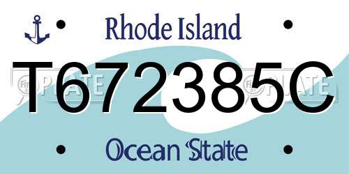 T672385C Rhode Island License Plate