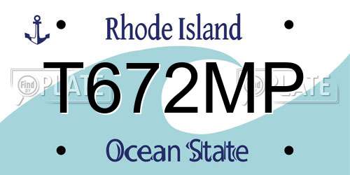 T672MP Rhode Island License Plate