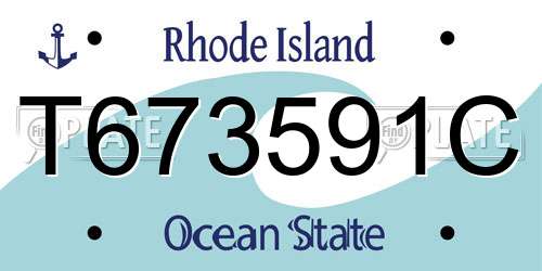 T673591C Rhode Island License Plate