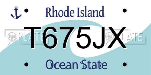 T675JX Rhode Island License Plate