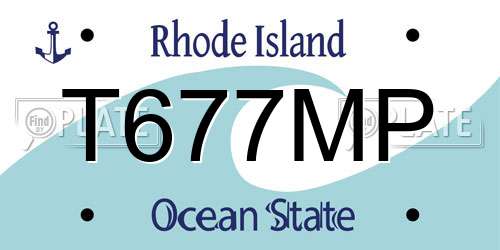 T677MP Rhode Island License Plate