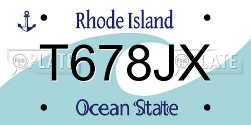 T678JX Rhode Island License Plate