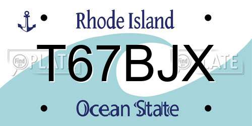 T67BJX Rhode Island License Plate