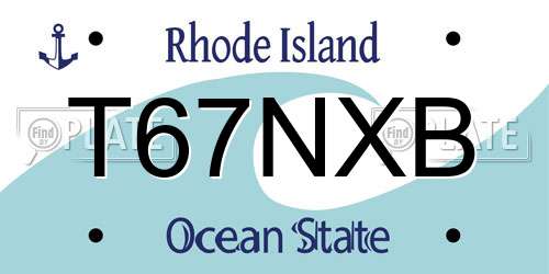 T67NXB Rhode Island License Plate