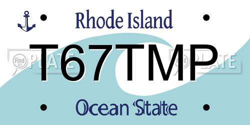 T67TMP Rhode Island License Plate