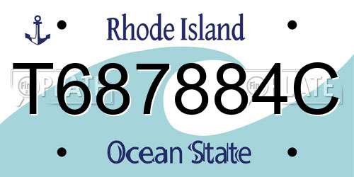 T687884C Rhode Island License Plate