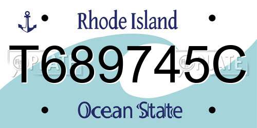 T689745C Rhode Island License Plate