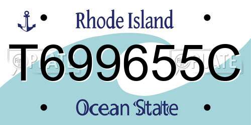 T699655C Rhode Island License Plate