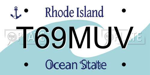T69MUV Rhode Island License Plate