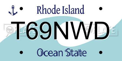 T69NWD Rhode Island License Plate