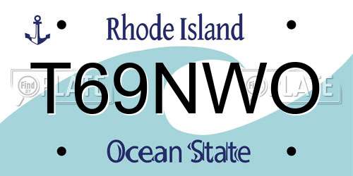 T69NWO Rhode Island License Plate